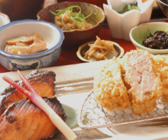 Salmon or Gindara & Fillet Katsu Gozen